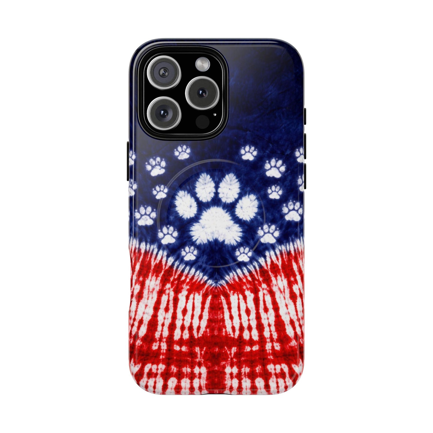 PAW PRINT RED WHITE & BLUE MAGNETIC PHONE CASE - TLTW1604262