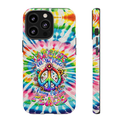 IMAGINE ALL THE PEOPLE LIVING LIFE IN PEACE TIE DYE PHONE CASE - TYQY1504253