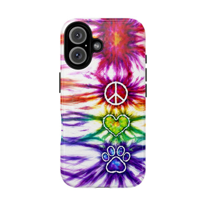 PEACE LOVE PAW PRINT MAGNETIC PHONE CASE - TLHG1304266