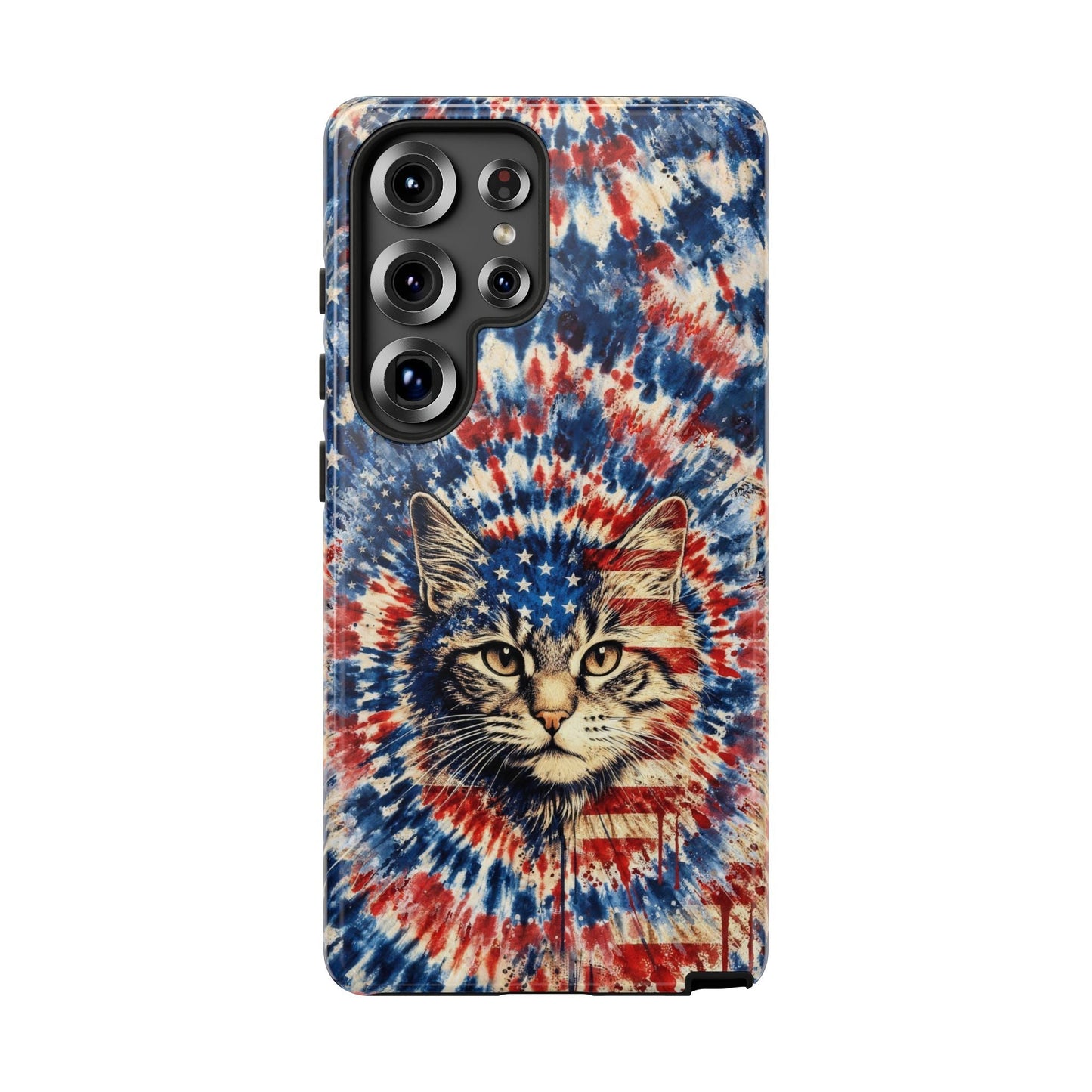 CAT RED WHITE & BLUE VINTAGE PHONE CASE  - TLHG2004262