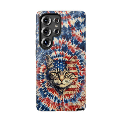 CAT RED WHITE & BLUE VINTAGE PHONE CASE  - TLHG2004262