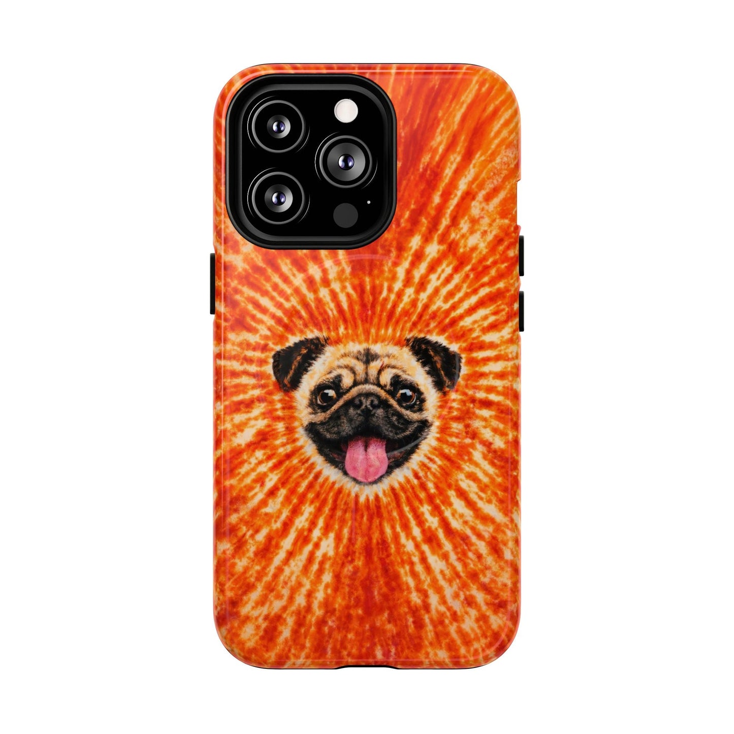 PUG DOG ORANGE MAGNETIC PHONE CASE - TLNT1604261