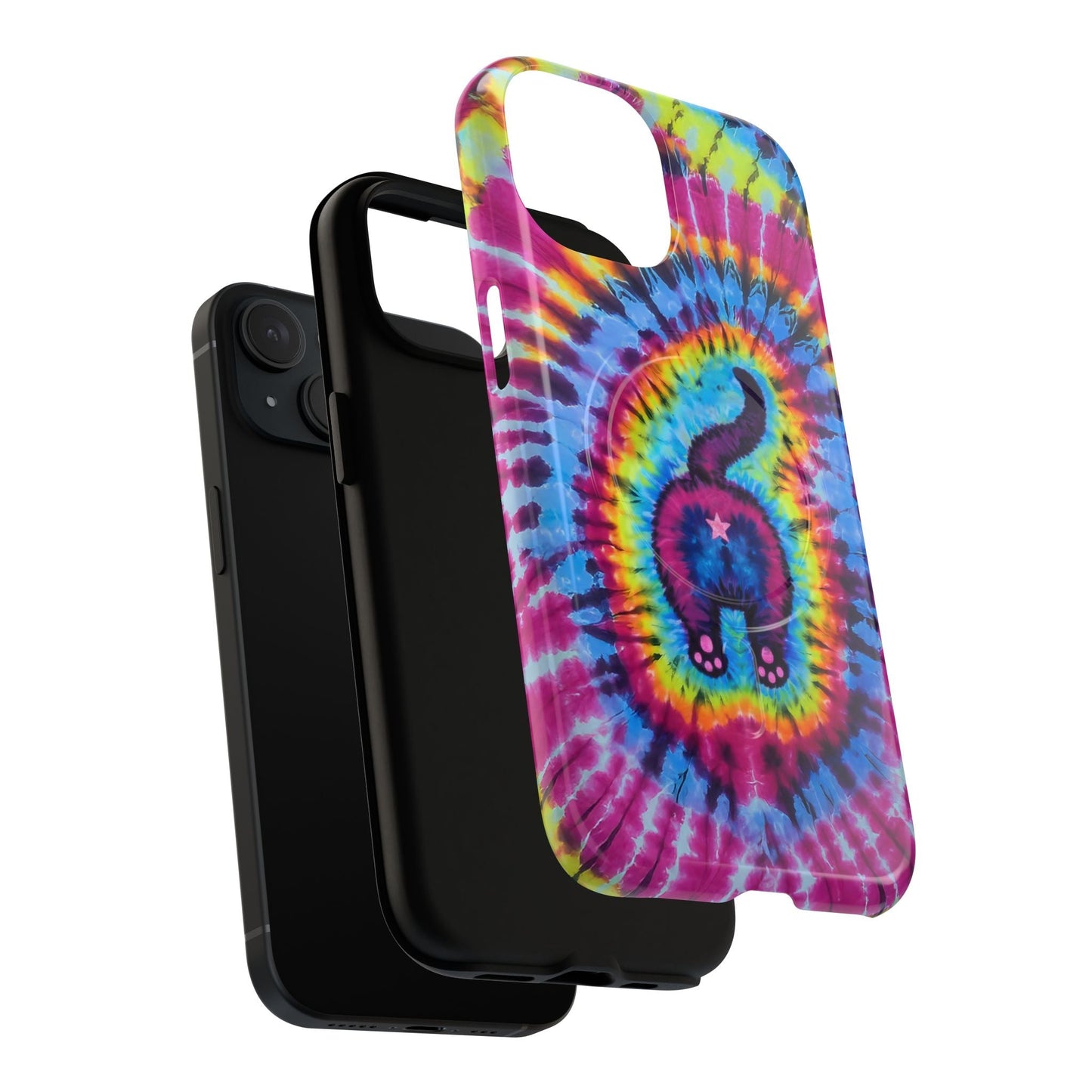 CAT COLORFUL SWIRL PATTERN MAGNETIC PHONE CASE - TLTW1404263