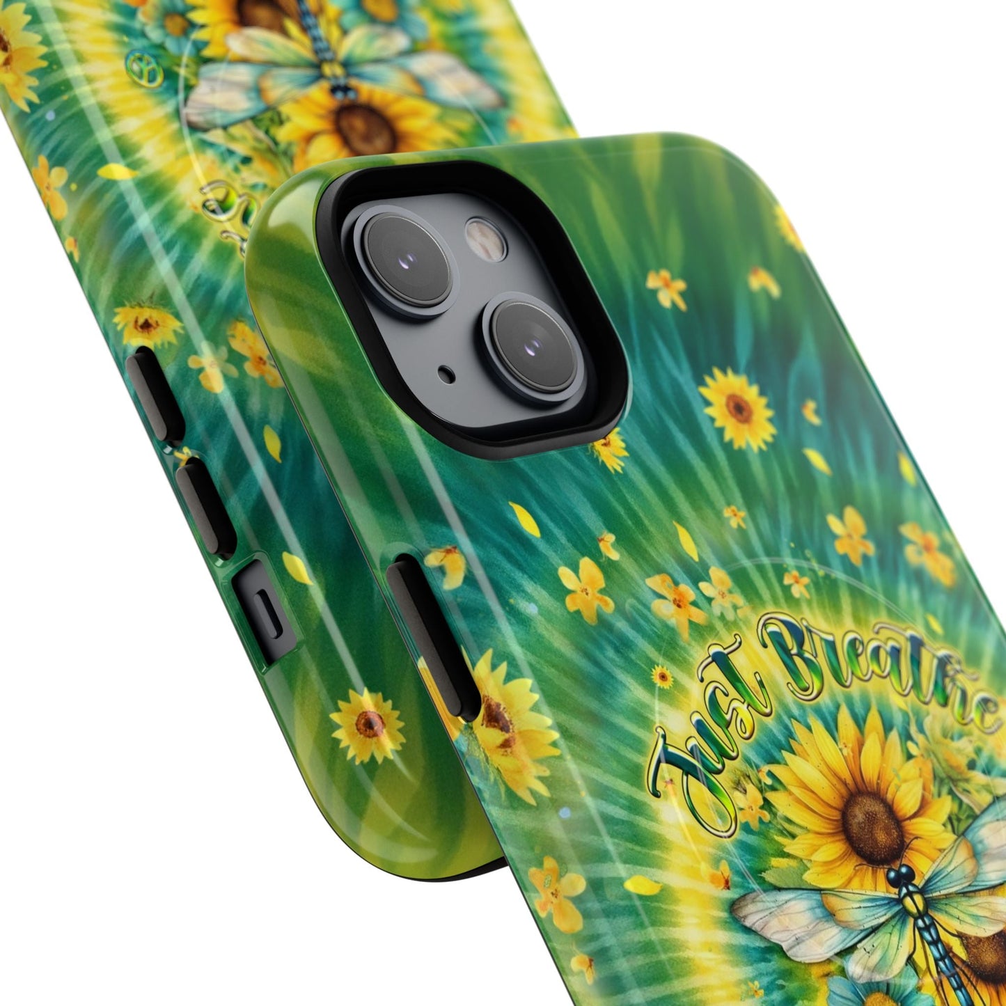 JUST BREATHE DRAGONFLY FLORAL MAGNETIC PHONE CASE  - TLHG1304263