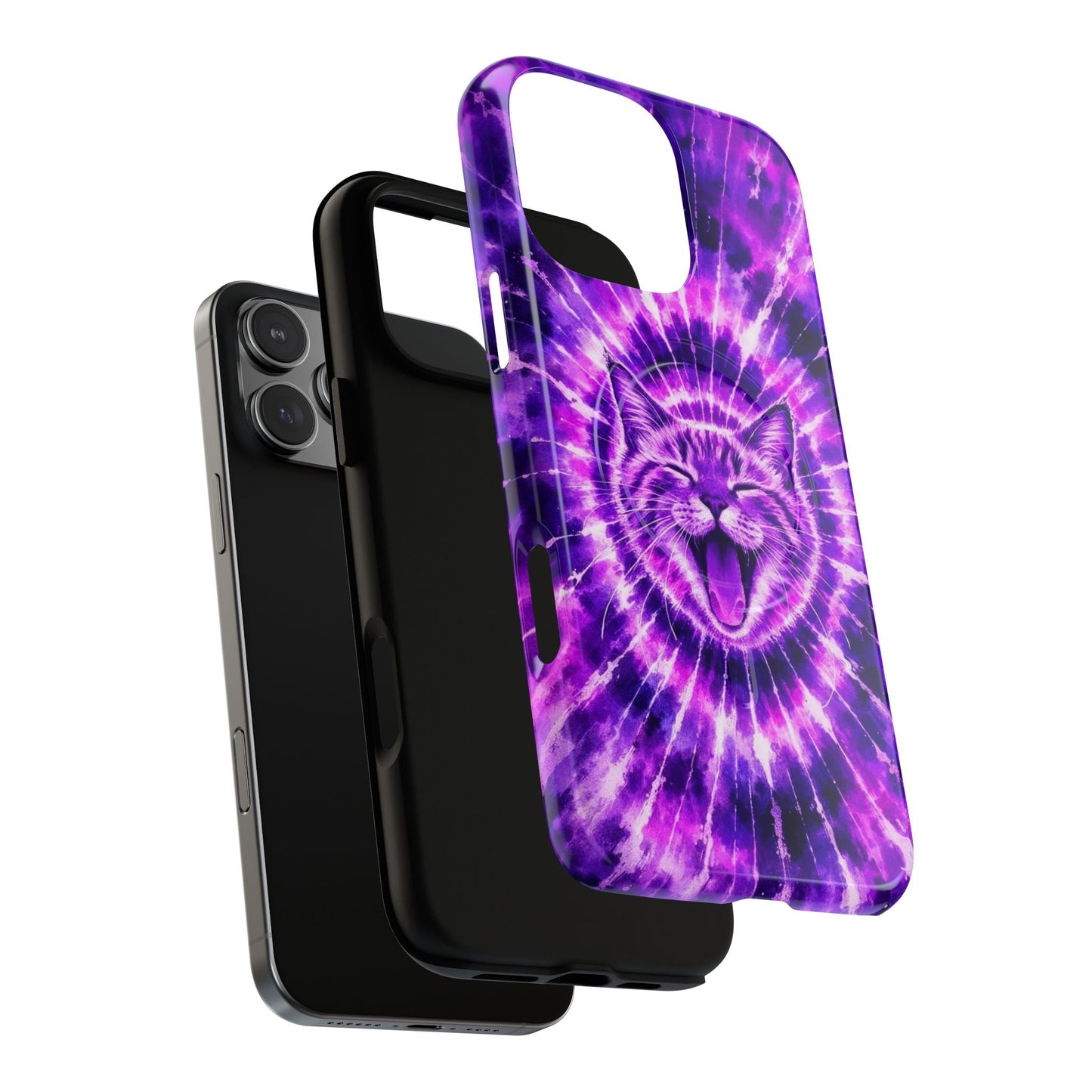 CAT PURPLE SWIRL MAGNETIC PHONE CASE  - TLHN1504263