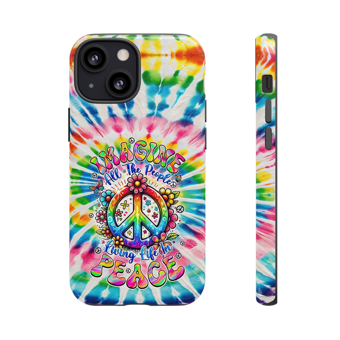 IMAGINE ALL THE PEOPLE LIVING LIFE IN PEACE TIE DYE PHONE CASE - TYQY1504253