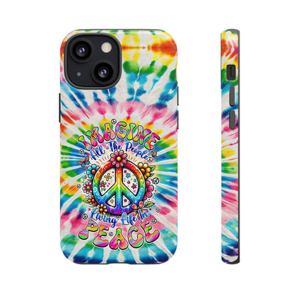 IMAGINE ALL THE PEOPLE LIVING LIFE IN PEACE TIE DYE PHONE CASE - TYQY1504253