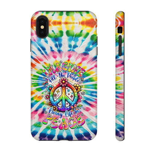 IMAGINE ALL THE PEOPLE LIVING LIFE IN PEACE TIE DYE PHONE CASE - TYQY1504253