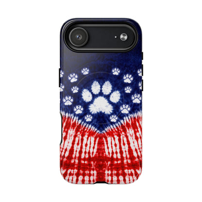 PAW PRINT RED WHITE & BLUE MAGNETIC PHONE CASE - TLTW1604262