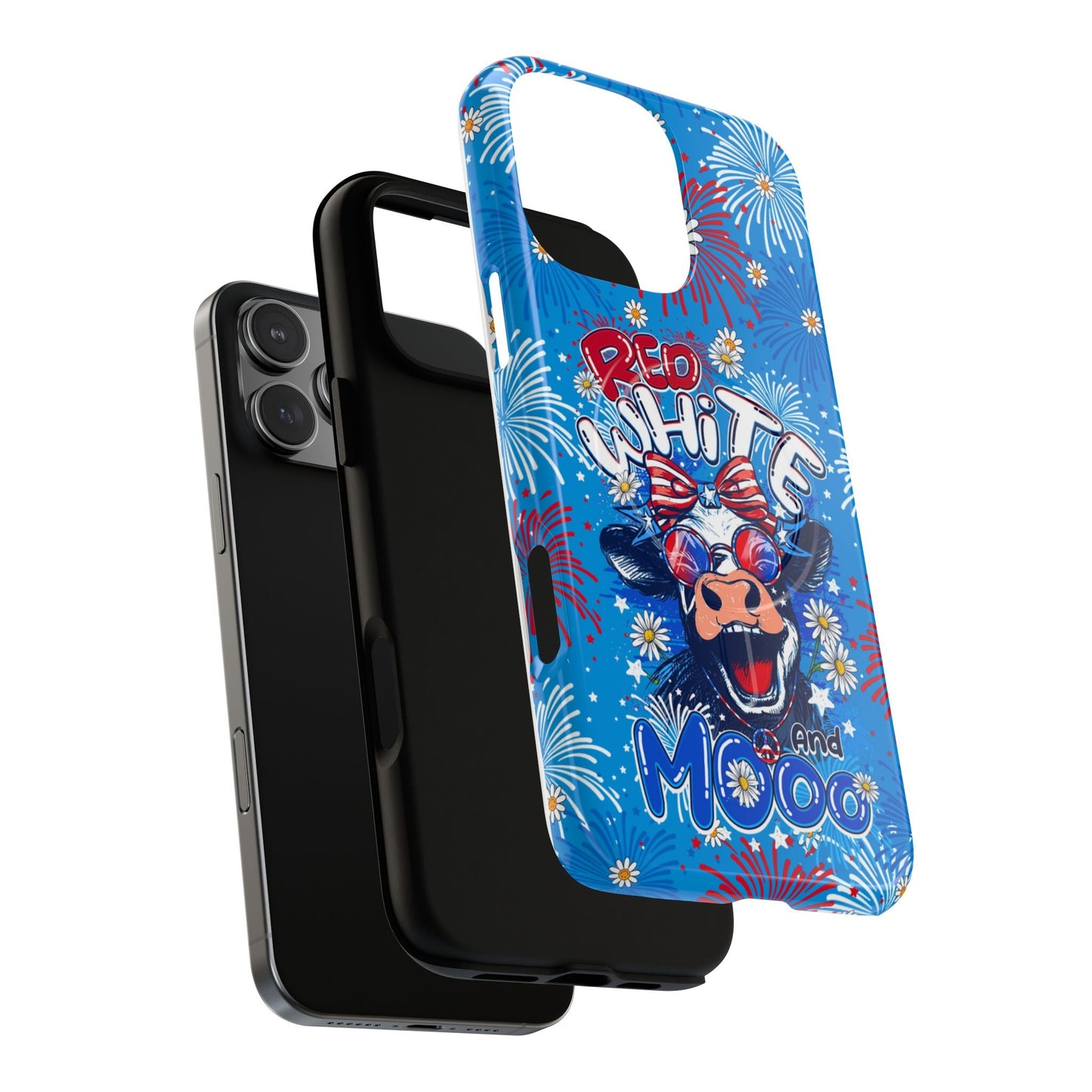RED WHITE AND MOOO COW MAGNETIC PHONE CASE  - TY1306262