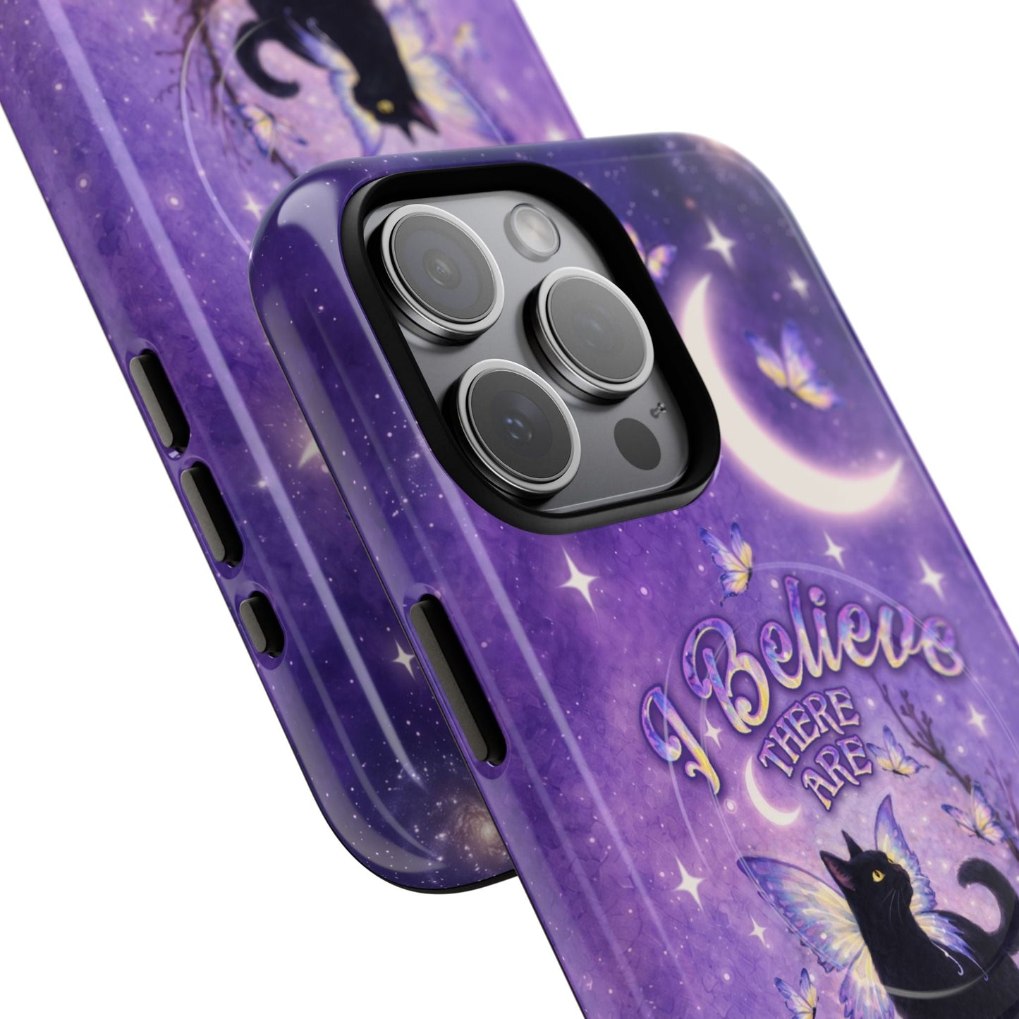 I BELIEVE THERE ARE ANGELS AMONG US BLACK CAT MAGNETIC PHONE CASE  - TLNO2605262
