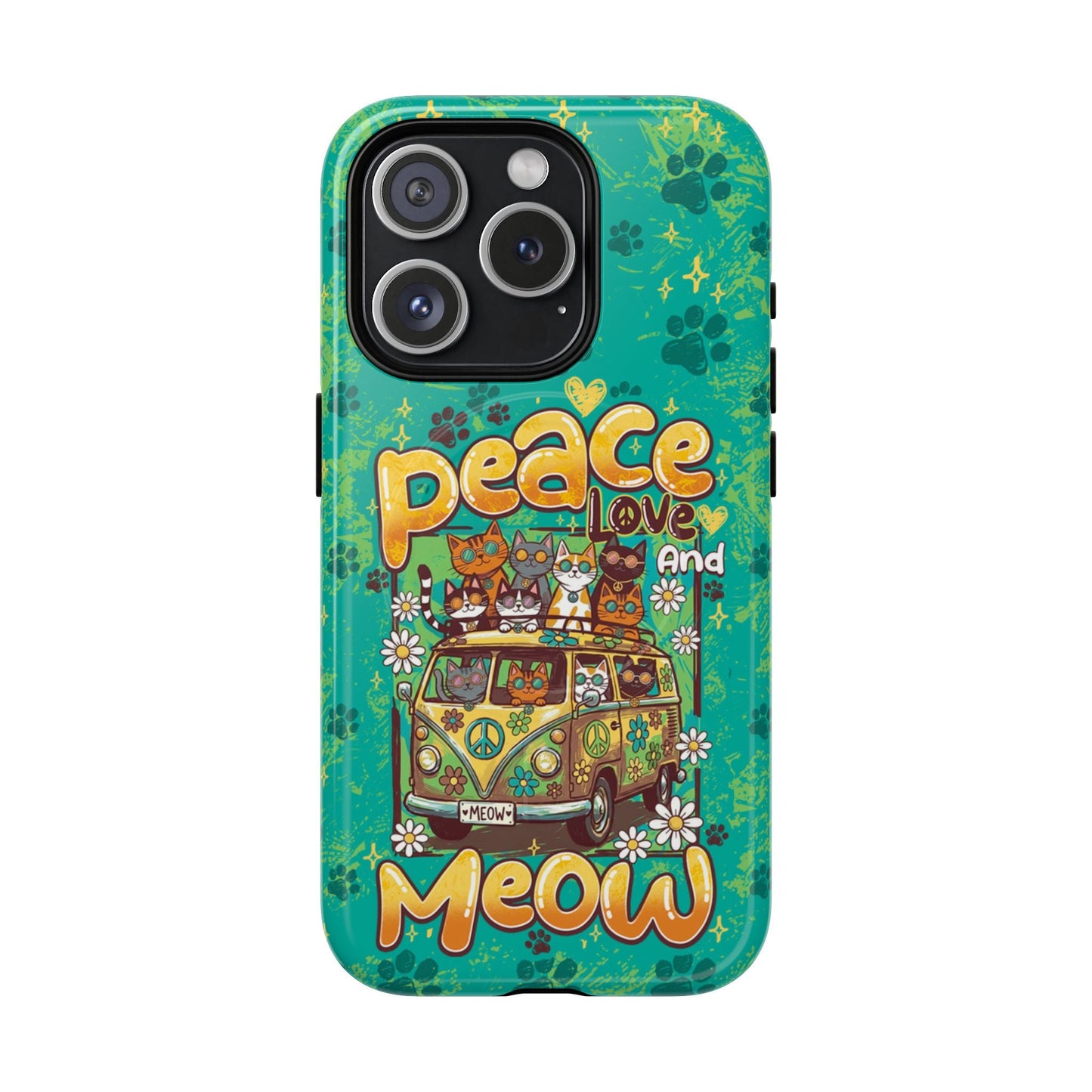 PEACE LOVE AND MEOW CATS MAGNETIC PHONE CASE - TY0707263
