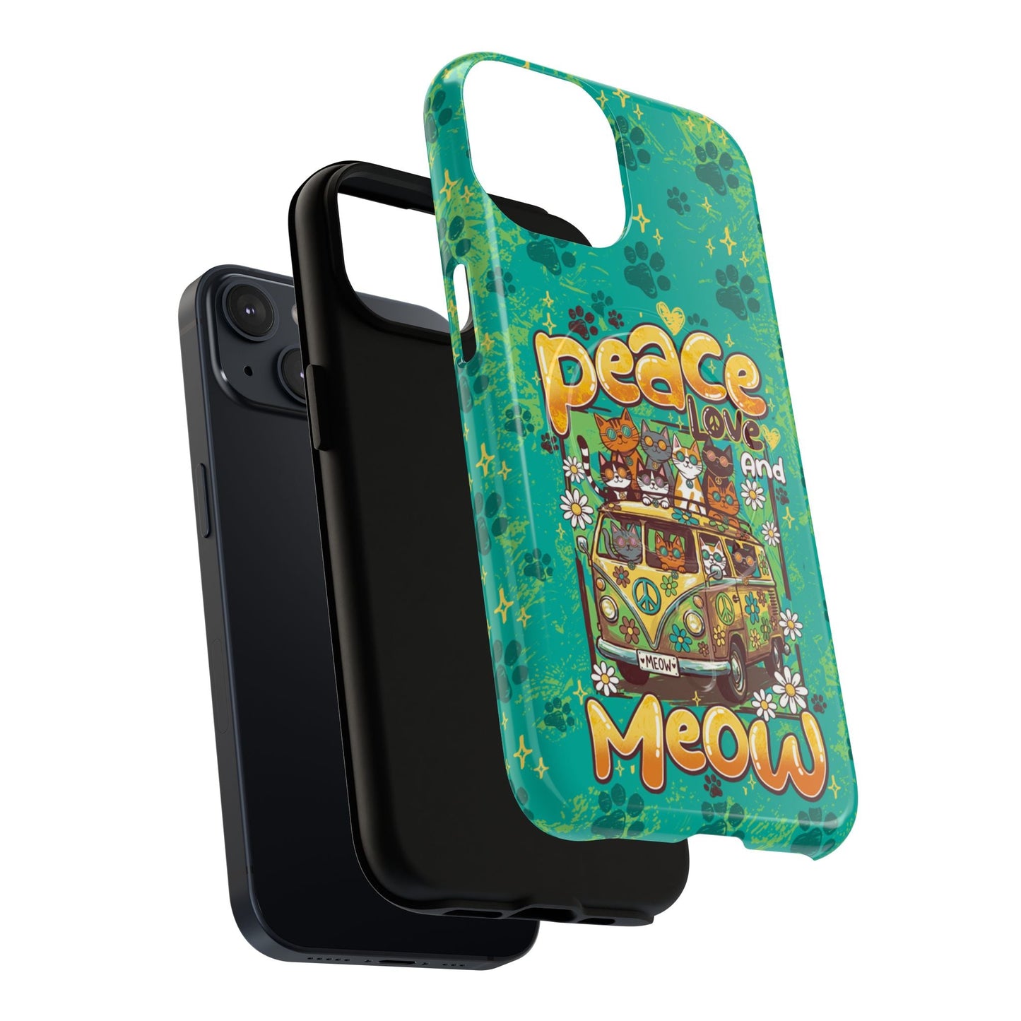 PEACE LOVE AND MEOW CATS MAGNETIC PHONE CASE - TY0707263