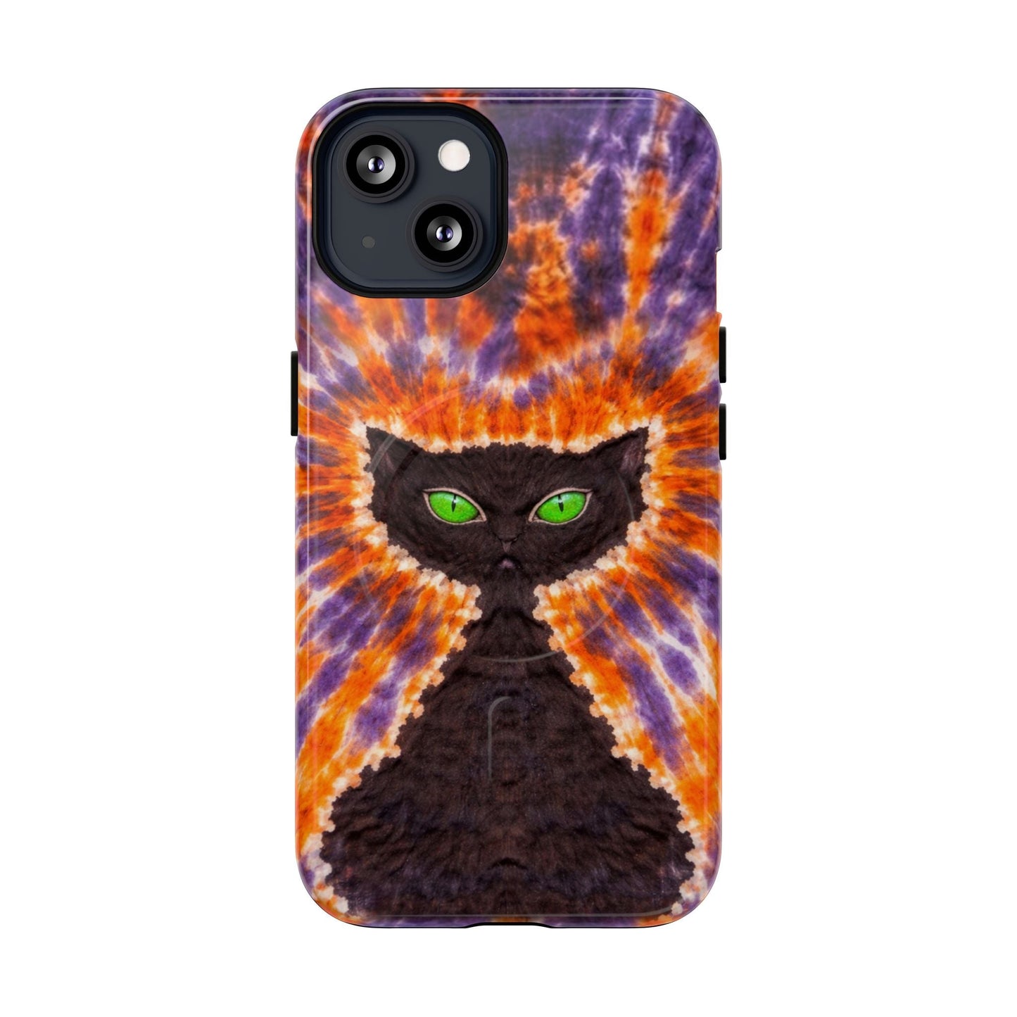 BLACK CAT PURPLE & ORANGE MAGNETIC  PHONE CASE  - TLHN2404264