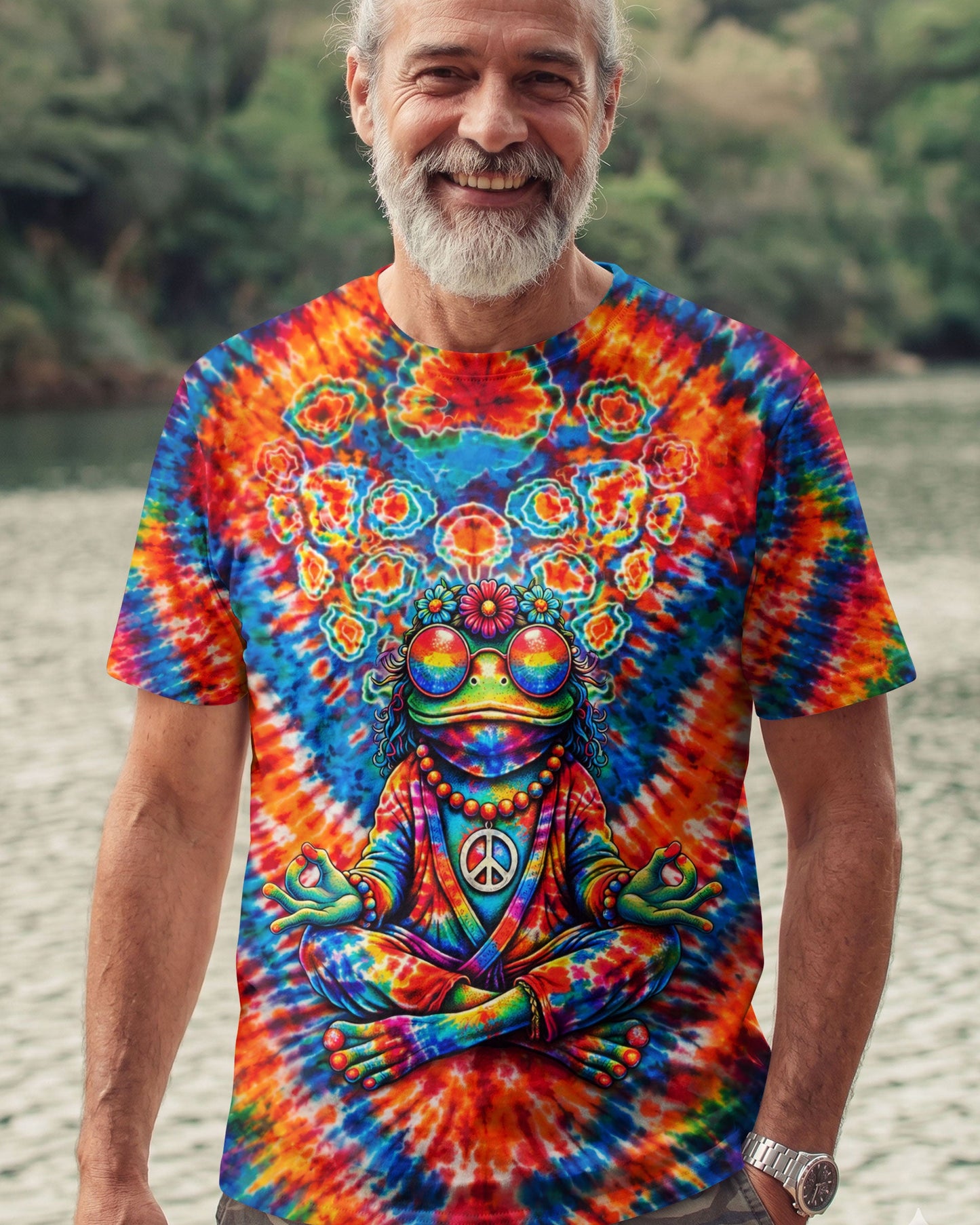 JUST BREATHE FROG V PATTERN ALL OVER PRINT - TLTW2306263