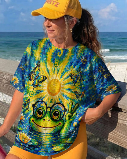 BE YOU THE WORLD WILL ADJUST FROG ALL OVER PRINT - TLTW0705263