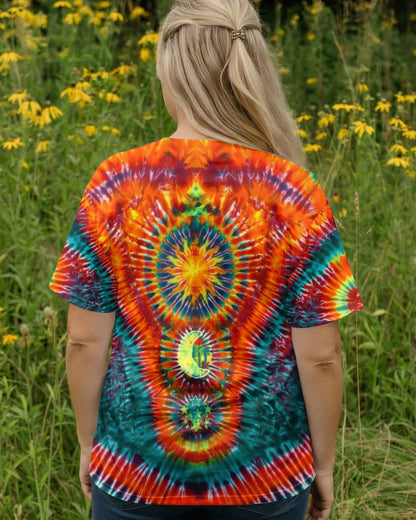 HIPPIE SUN MOON STARS SWIRL ALL OVER PRINT  - TLTW0304263