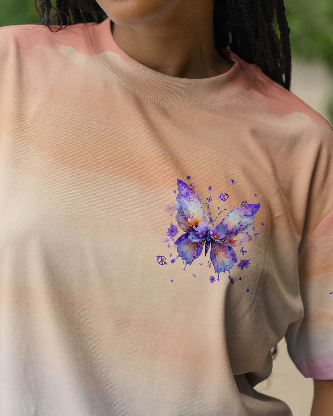 JUST BREATHE BUTTERFLY FLORAL  ALL OVER PRINT - TLHG0204261