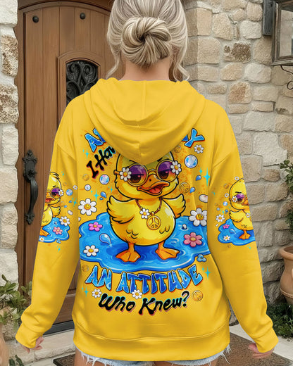 APPARENTLY I HAVE AN ATTITUDE WHO KNEW DUCK ALL OVER PRINT - TLTW2105263