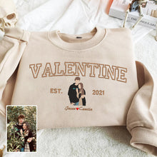 Load image into Gallery viewer, Valentine Embroidered Custom Photo Hoodie Sweatshirt T-shirt
