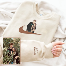 Load image into Gallery viewer, Valentine Personalized Embroidered Couple NKE Logo Hoodie Sweatshirt T-Shirt
