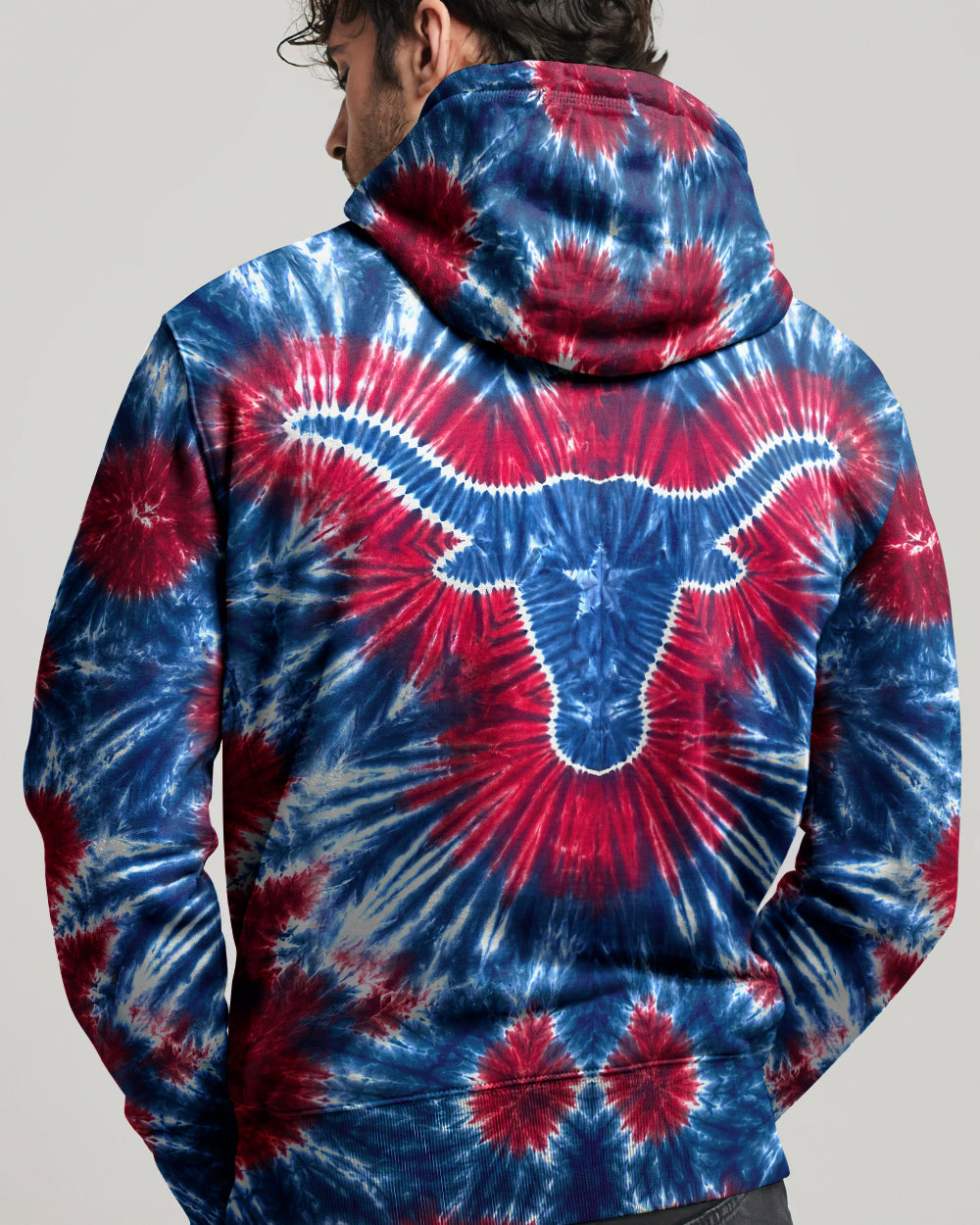 LONGHORN TEXAS STATE RED WHITE & BLUE SWIRL ALL OVER PRINT - TLNT1206261