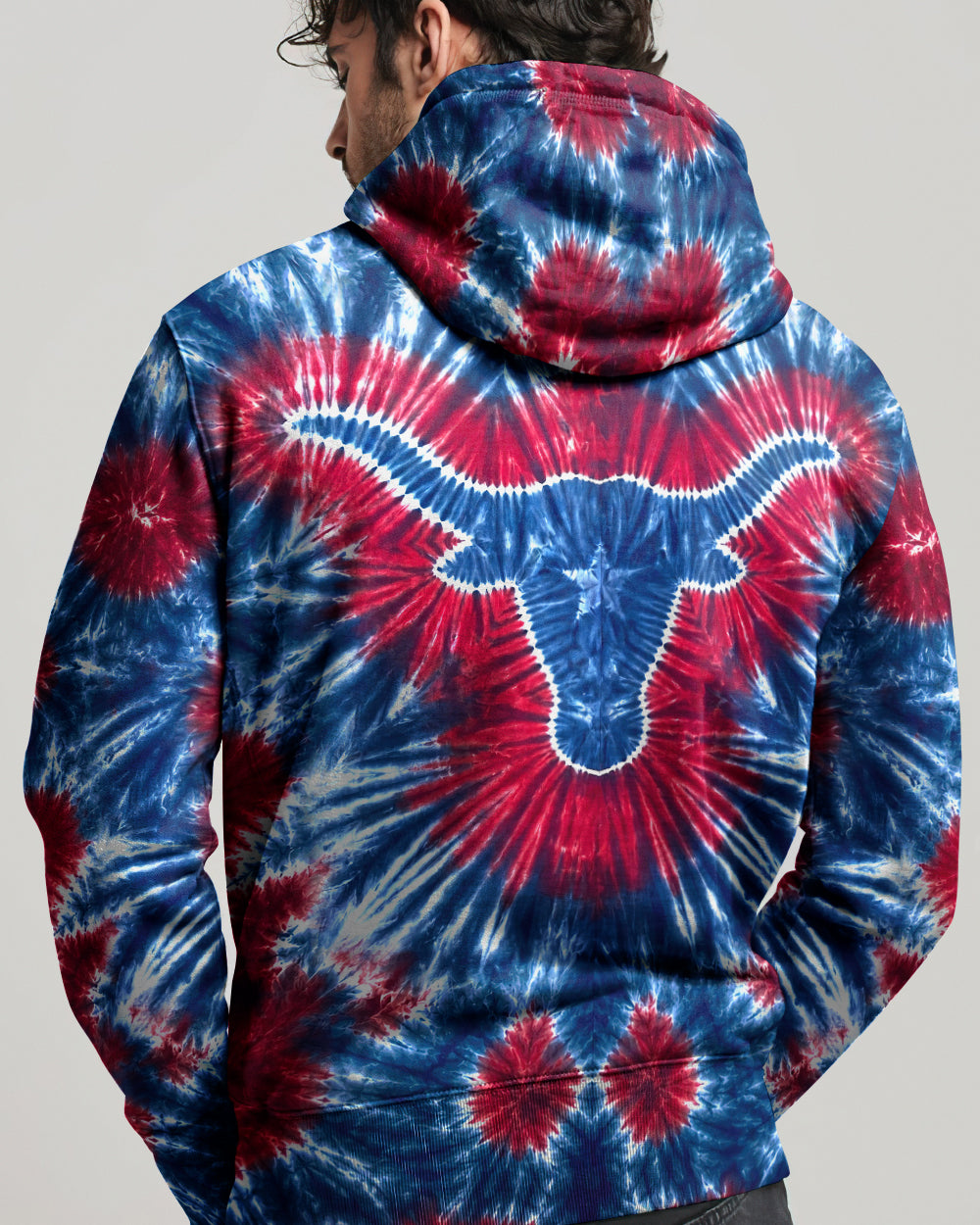 LONGHORN TEXAS STATE RED WHITE & BLUE SWIRL ALL OVER PRINT - TLNT1206261