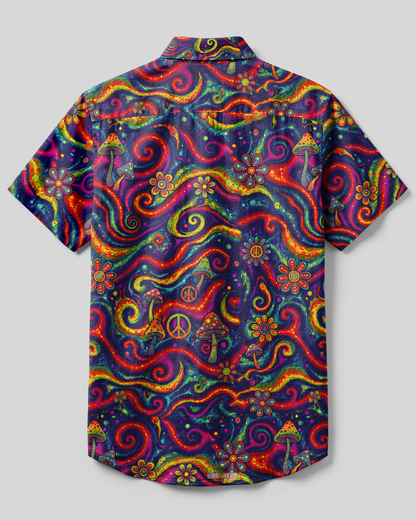 COSMIC PEACE SWIRL BUTTON-DOWN COLLAR SHIRT - TYPQ1806262