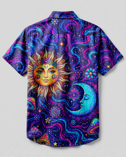 COSMIC SUN AND MOON HARMONY BUTTON-DOWN COLLAR SHIRT - TYLN1906261