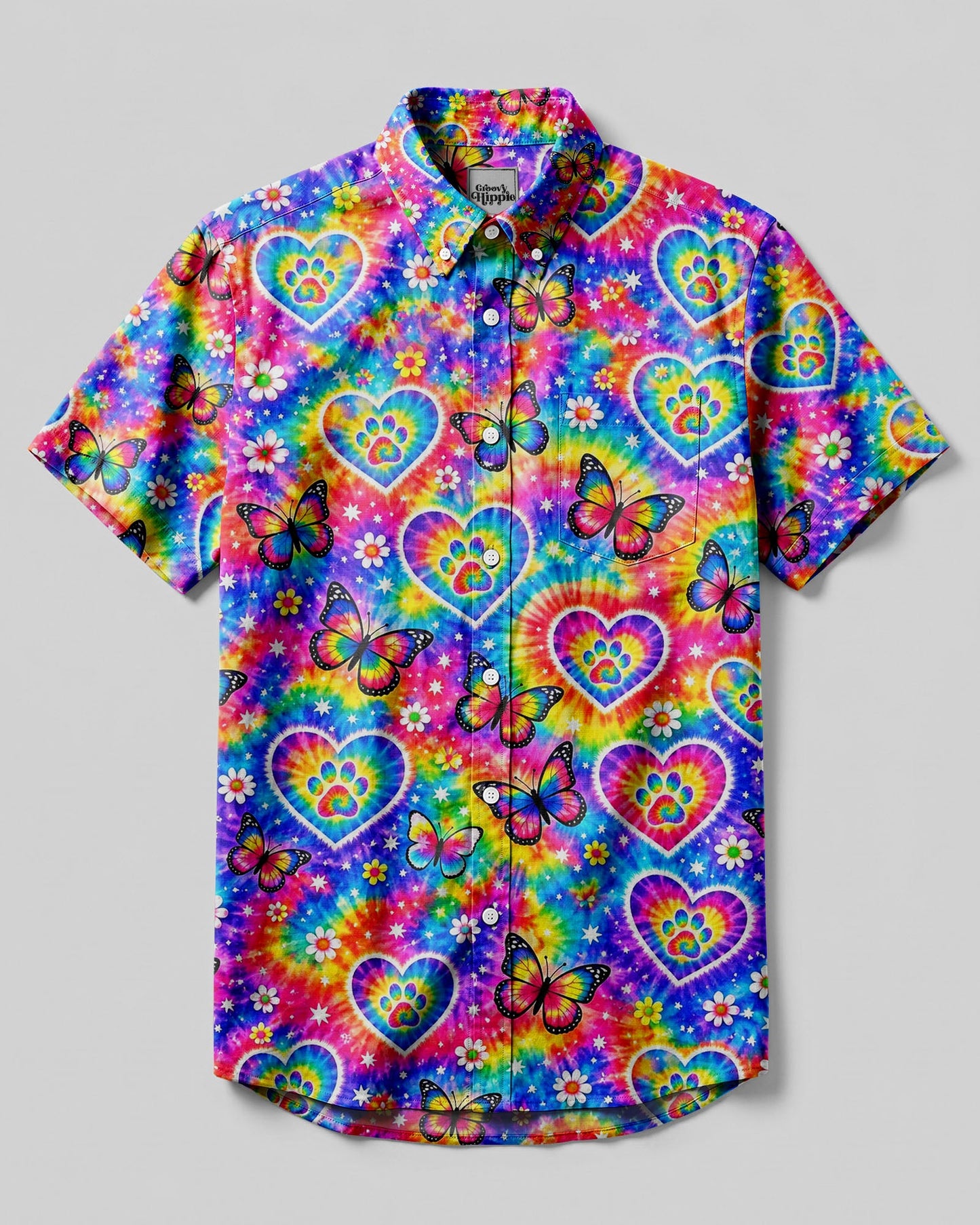 PAWS OF COLORFUL DREAMS BUTTON-DOWN COLLAR SHIRT - TYLN2206263