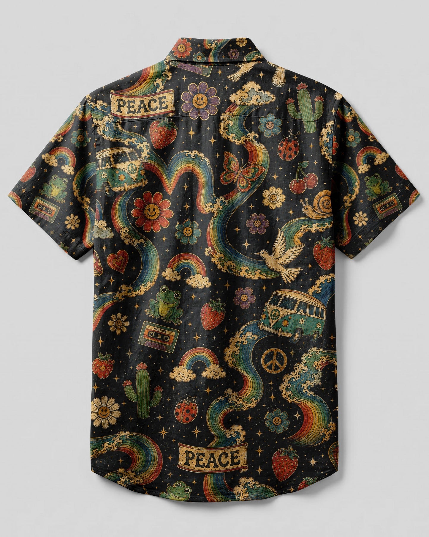PEACE LOVE RAINBOW TRAILS BUTTON-DOWN COLLAR SHIRT - KMTM1706262