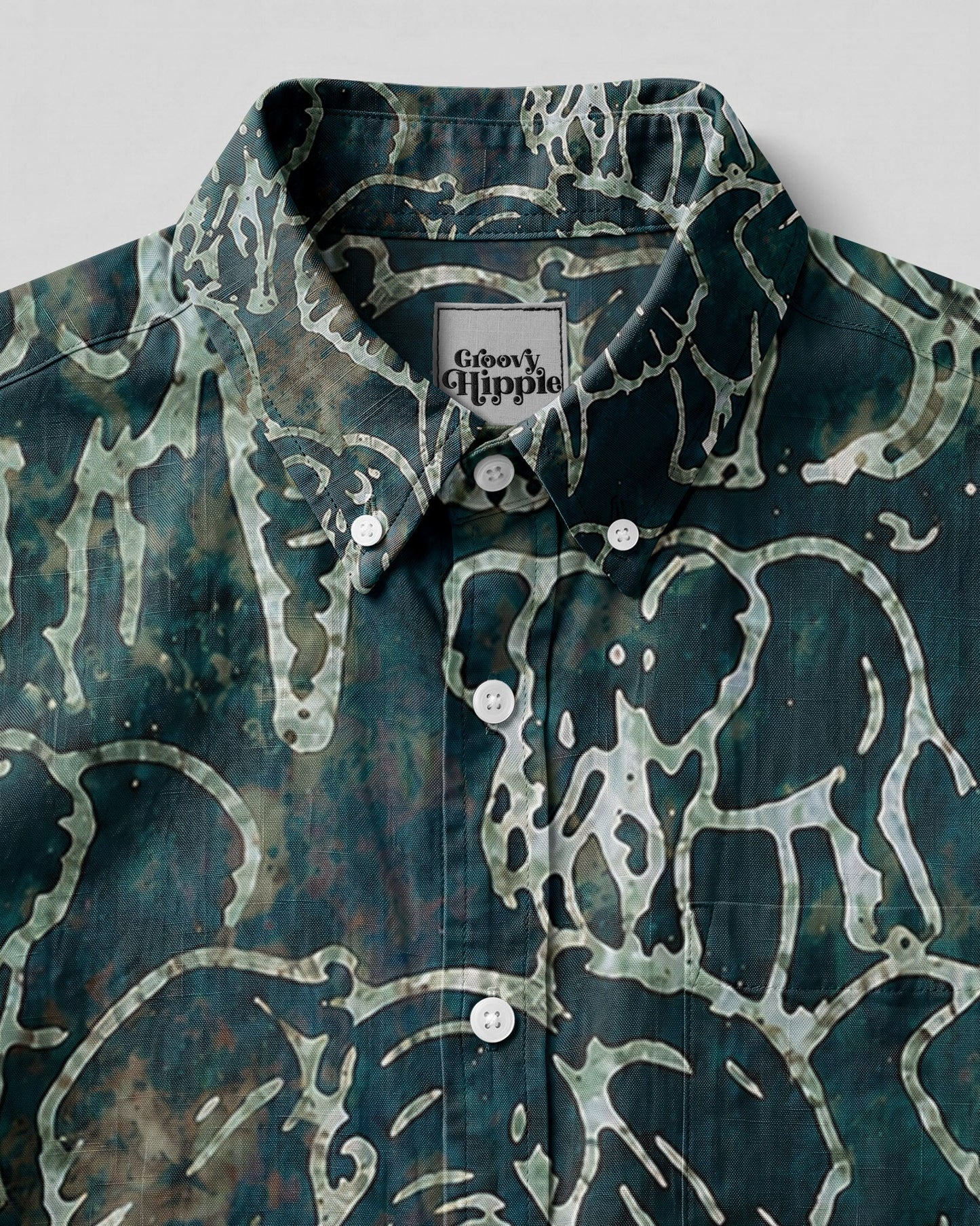 ELEPHANT PATTERN BUTTON-DOWN COLLAR SHIRT - TLHN1806262
