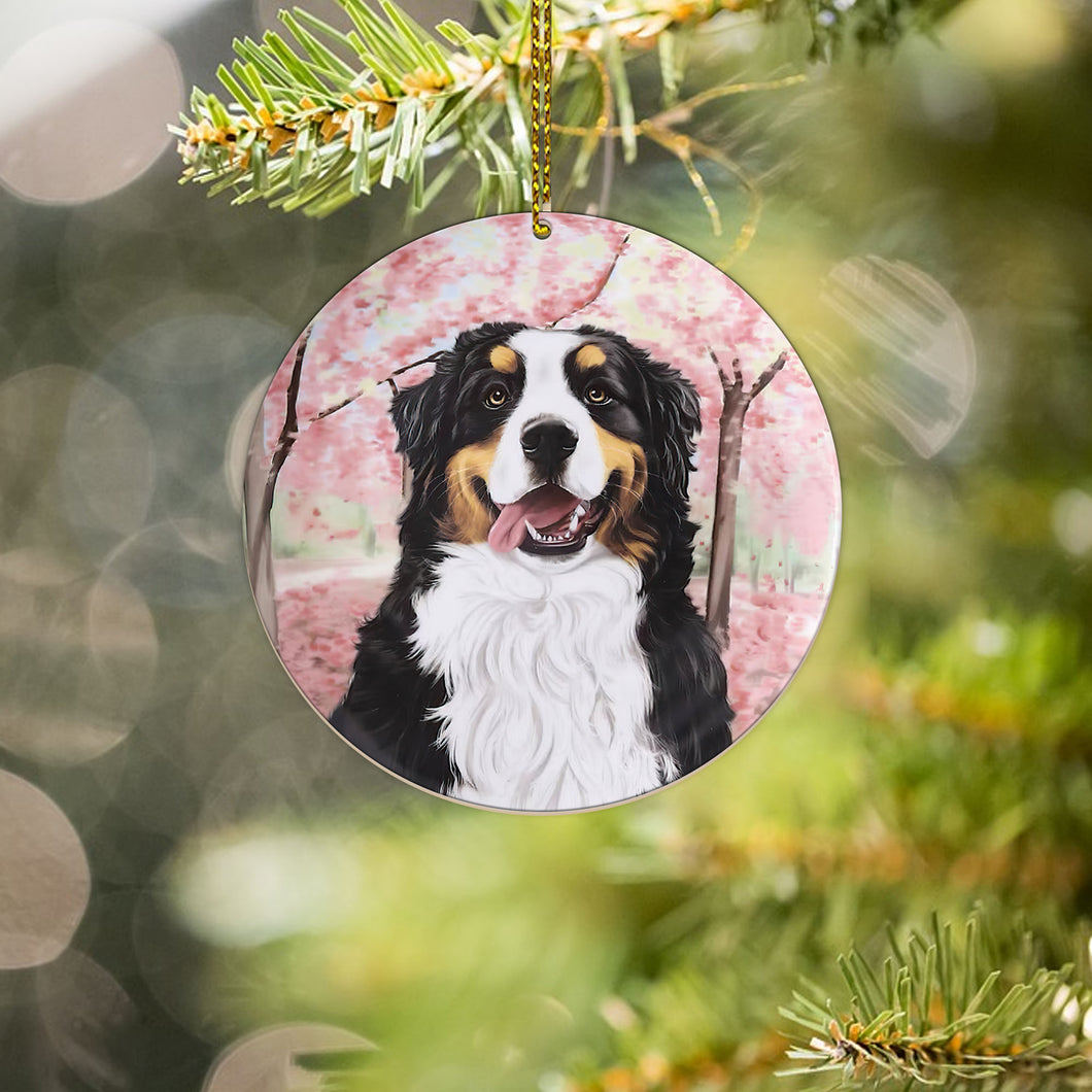 Bernese Mountain Custom Pet Dog Ceramic Ornament