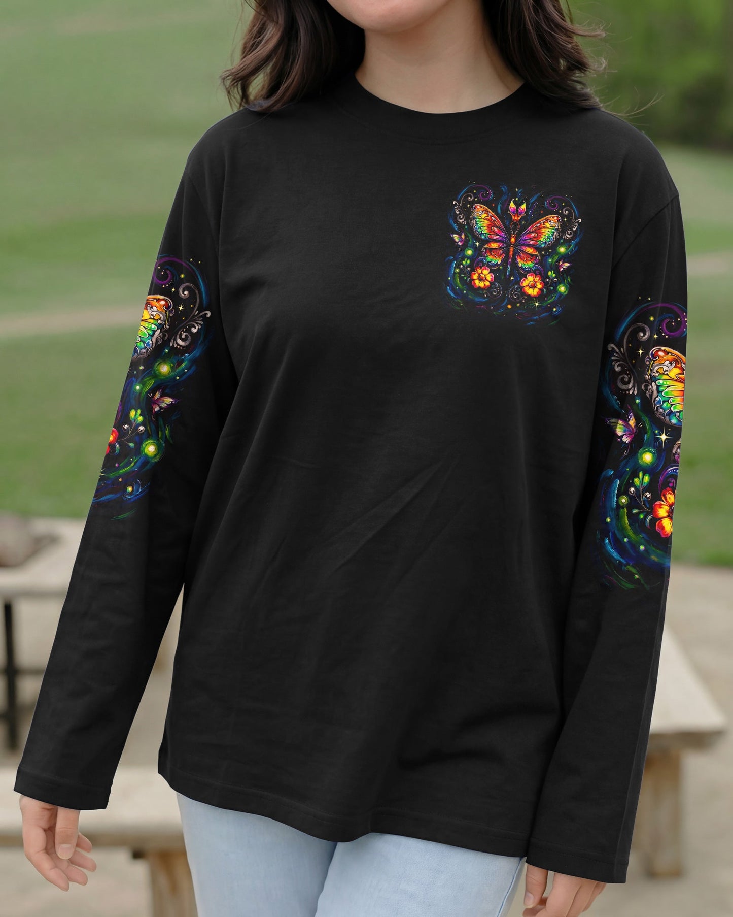 JUST BELIEVE BUTTERFLY GLOW ALL OVER PRINT - KM2404261