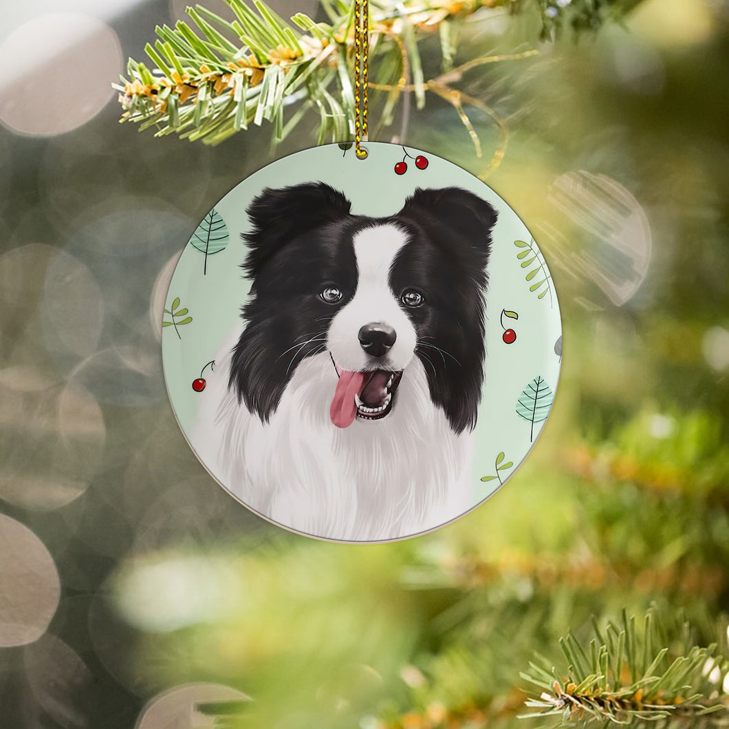 Border Collie Custom Pet Dog Ceramic Ornament