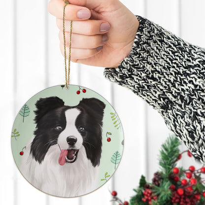 Border Collie Custom Pet Dog Ceramic Ornament