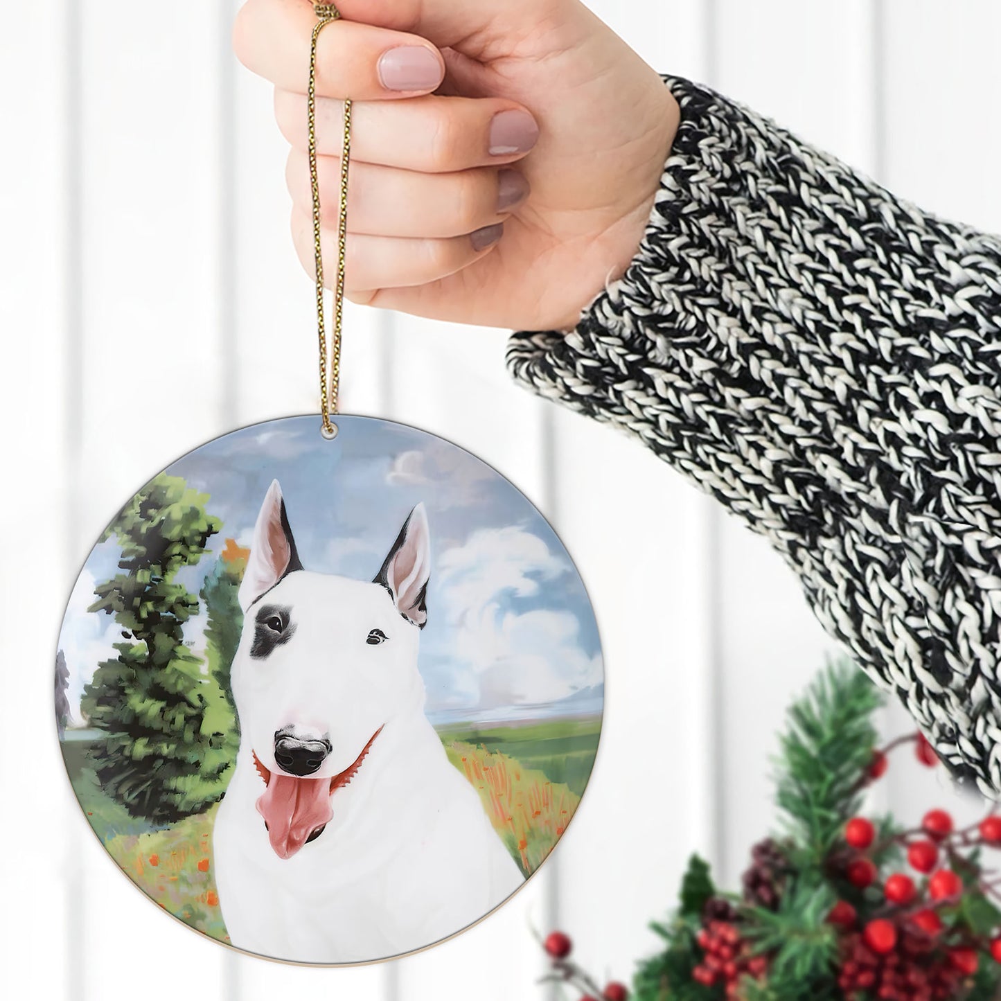 Bull Terrier Custom Pet Dog Ceramic Ornament