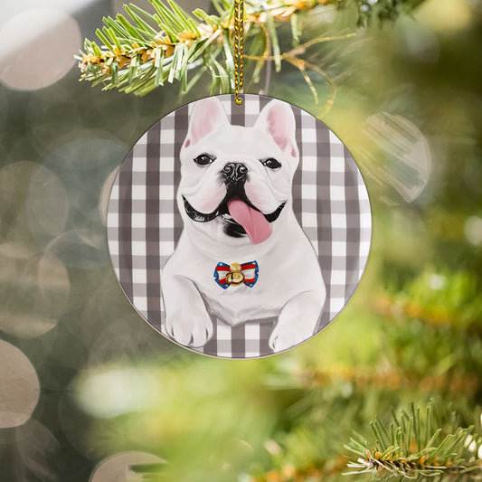 Bulldog Custom Pet Dog Ceramic Ornament