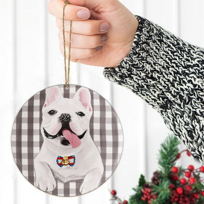 Bulldog Custom Pet Dog Ceramic Ornament