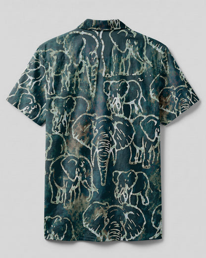 ELEPHANT PATTERN CAMP SHIRT - TLHN1806261