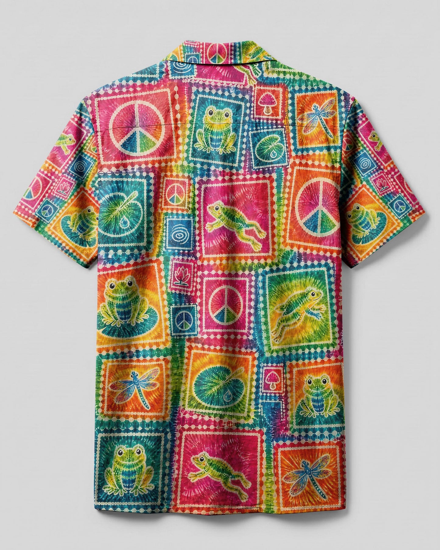 FROG PEACE PATCHWORK CAMP SHIRT - KMTM0307261