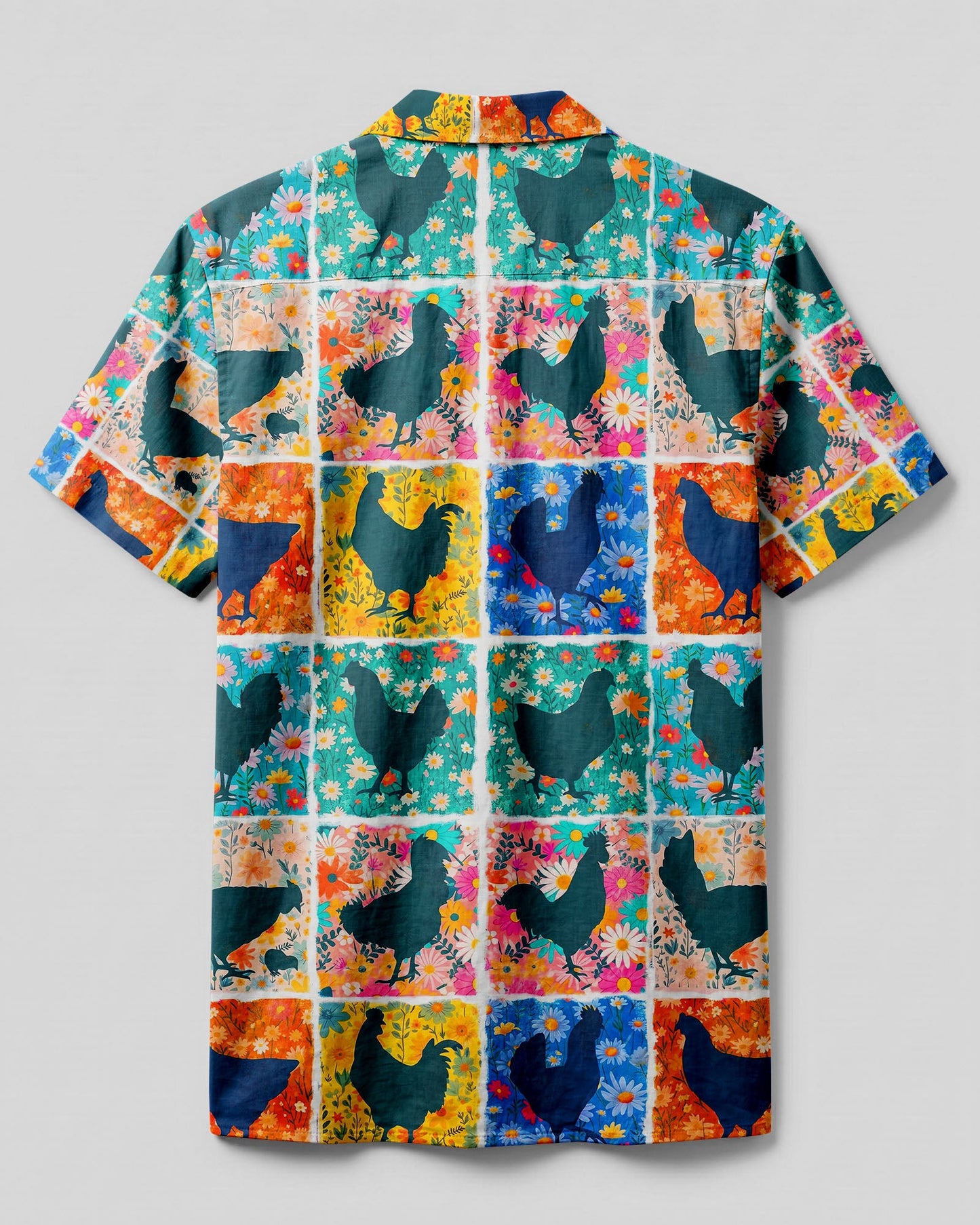 FLORAL CHICKEN PATCHWORK CAMP SHIRT - TYLN0107262