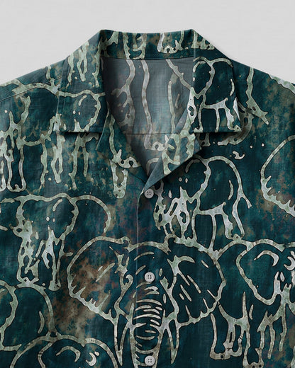 ELEPHANT PATTERN CAMP SHIRT - TLHN1806261