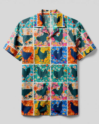 FLORAL CHICKEN PATCHWORK CAMP SHIRT - TYLN0107262
