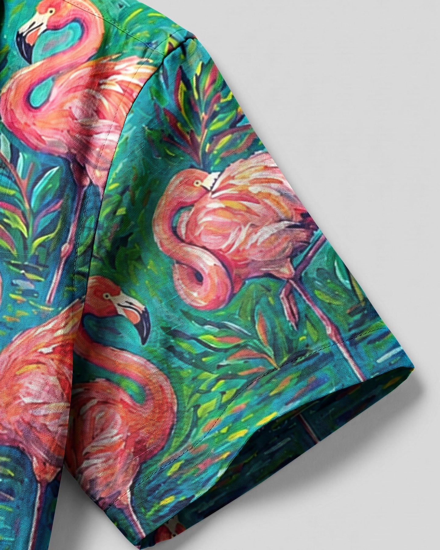 FLAMINGO ART PATTERN CAMP SHIRT - TLHG1906261