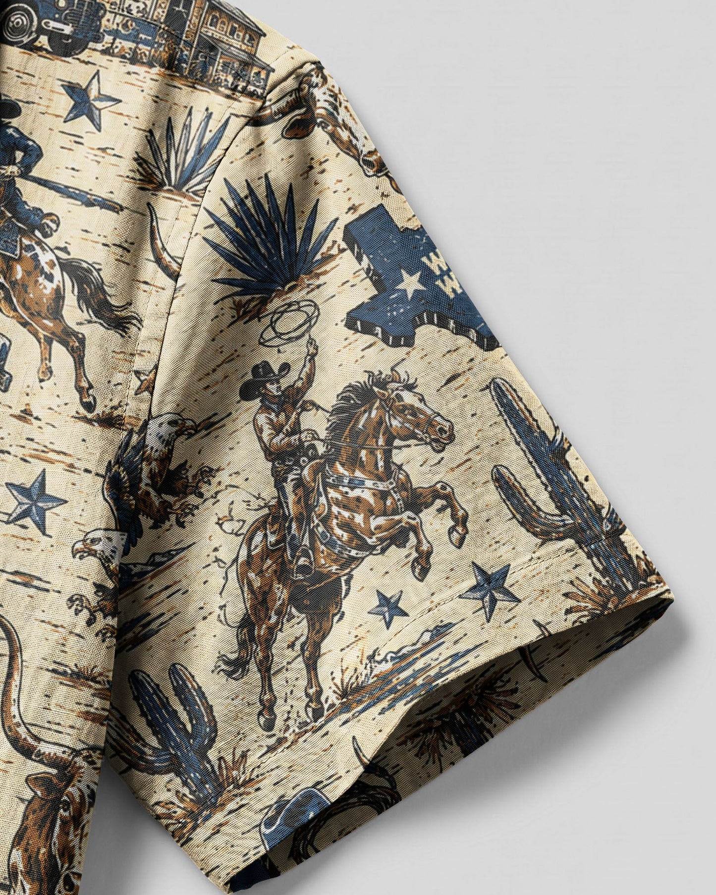 WILD WEST VINTAGE  TEXAS PATTERN CAMP SHIRT  - TLHG2606263