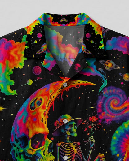 HIPPIE SKULL PSYCHEDELIC  CAMP SHIRT - TLNO0704261
