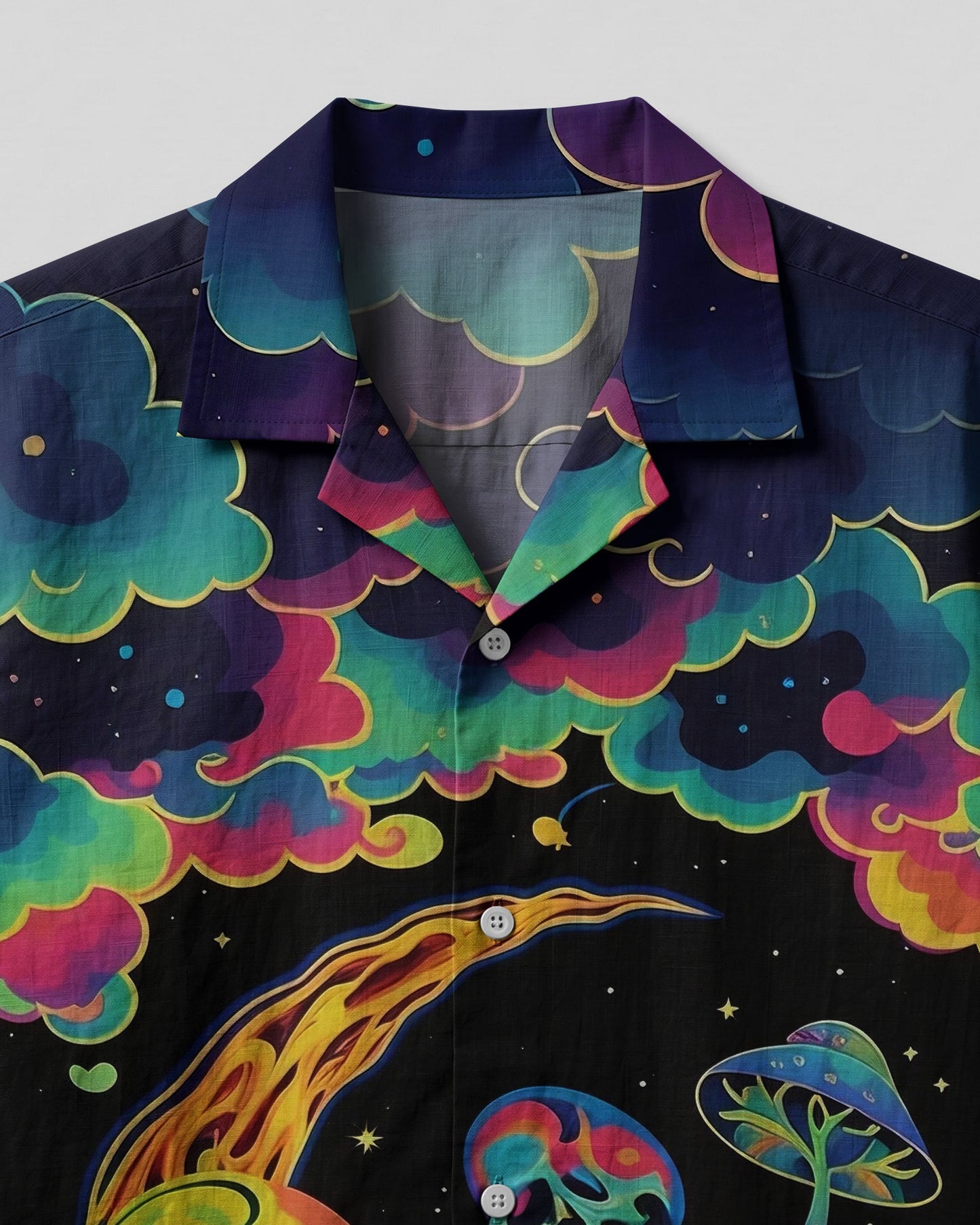 PSYCHEDELIC EYES MUSHROOM CAMP SHIRT - TLHG0604261