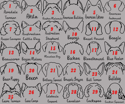 Embroidered Dog Ears with Personalized Names