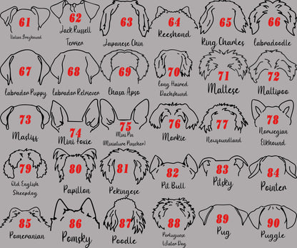 Embroidered Dog Ears with Personalized Names